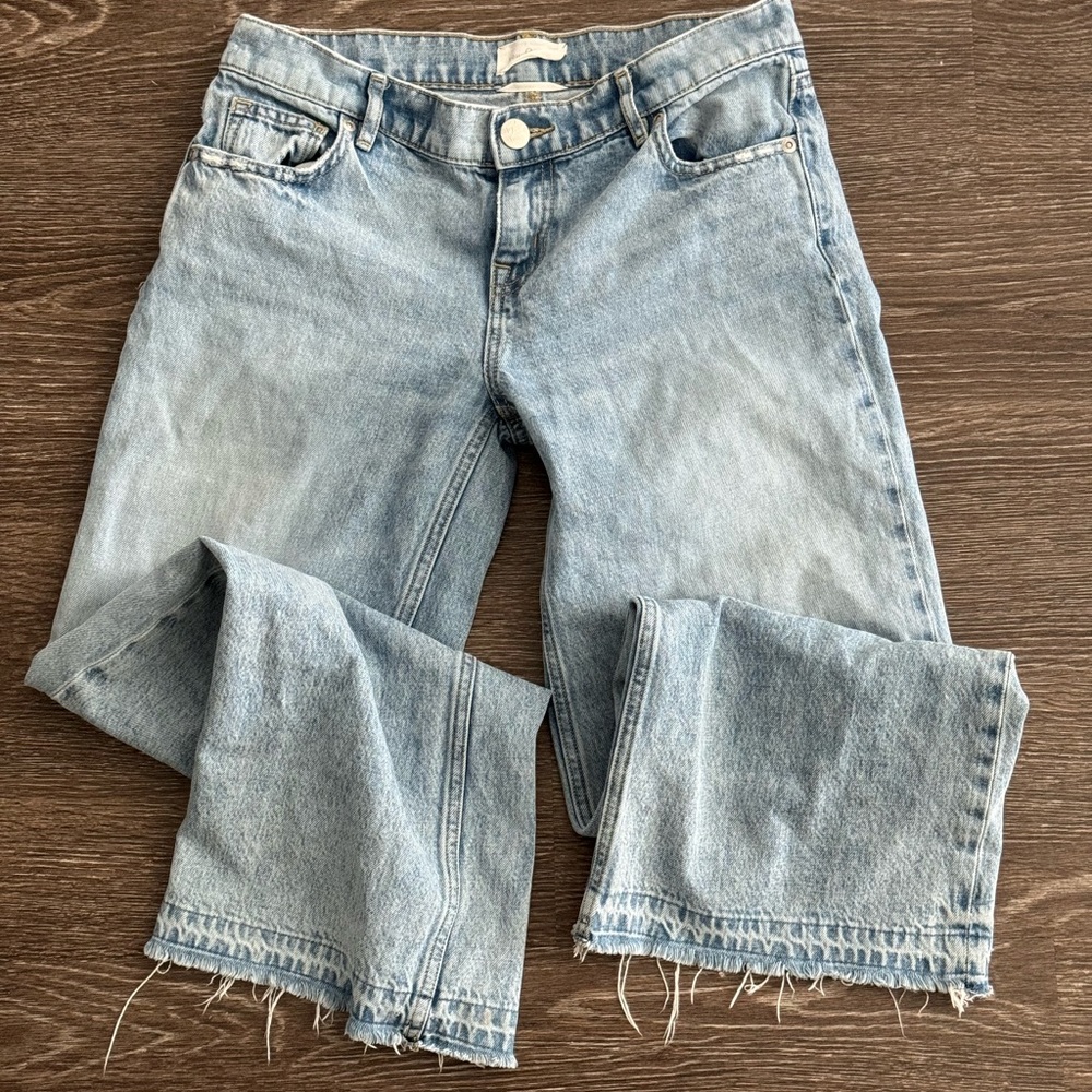 Low rise wide leg Lou & grey light wash denim